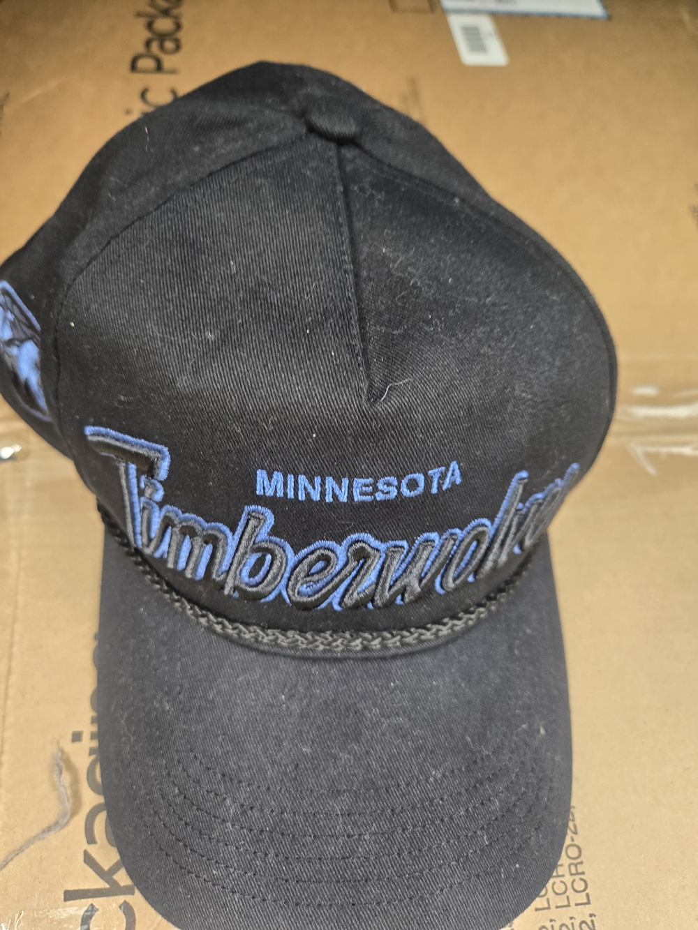 NBA/47 Minnesota Timberwolves Black & Blue Rope-Trim Cap